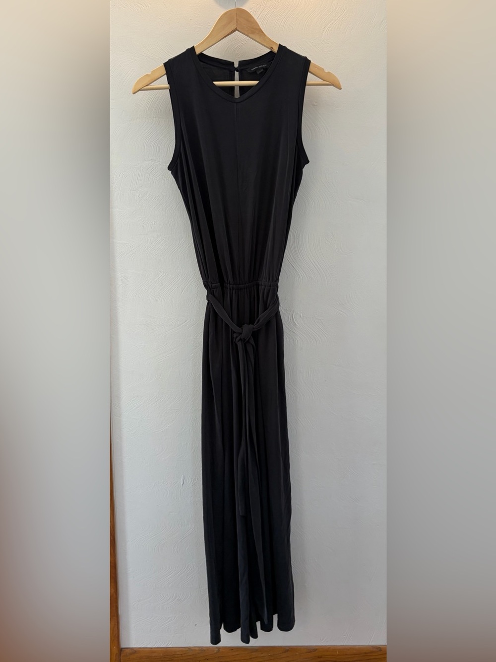 Banana Republic Sleeveless Black Wide-Leg Jumpsuit with Waist Tie